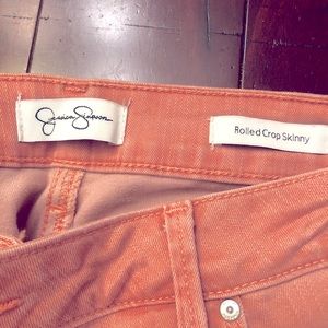 Buttery soft, peach skinny jeans